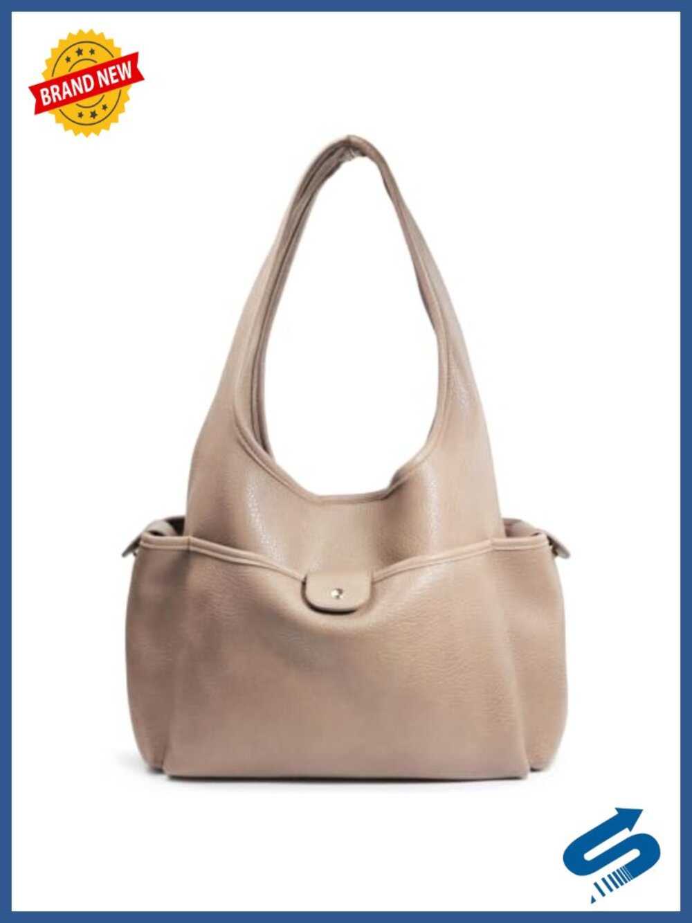 Soft Faux Leather Hobo Bag Multi-Pocket Shoulder Purse